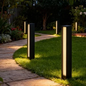Aluminum Alloy Garden Bollard Lights for Pathway & Residential Use IP66 Waterproof LED with Dimmable Feature