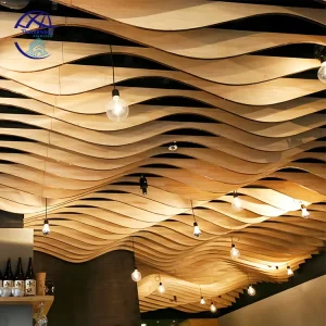 Aluminum Baffle Ceiling, Curved Irregular Strip Design