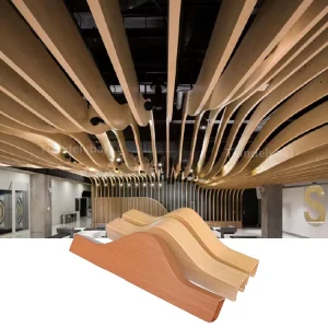 Aluminum Baffle Wave Ceiling, Curved Irregular Suspended Ceiling System