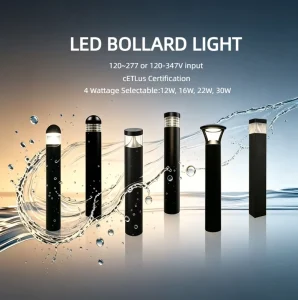 Aluminum Body Outdoor LED Garden Lawn Lamp, IP65 Waterproof, Adjustable Power and Color Temperature
