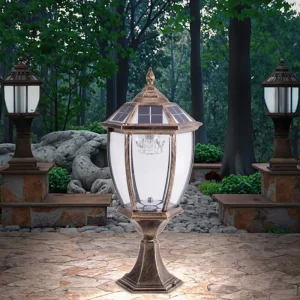 Aluminum Body Outdoor Waterproof IP65 European Style Lamp LED 5W Post Fence Lighting Gate Solar Pillar Light for Garden