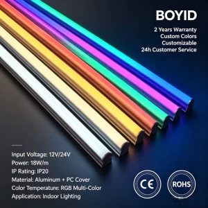 Aluminum Color Tube Light RGB 1.2M T5 T8 Purple Pink Red Blue Green LED