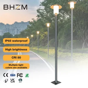 Aluminum Garden Path Light with Opal PC Lampshade, 30W LED, for Landscape Parks and Courtyards