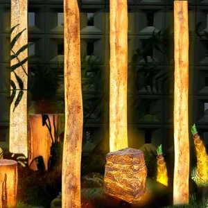 Aluminum IP65 Solar AC Powered 1m 2m LED Birch Tree Trunk Lighted Outdoor Decoration