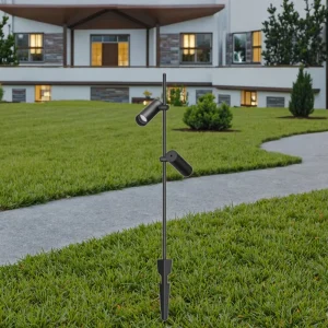 Aluminum LED Cylinder Outdoor Dimmable Wall Lamp Waterproof Garden Landscape Lighting Adjustable Double-Head Spotlight