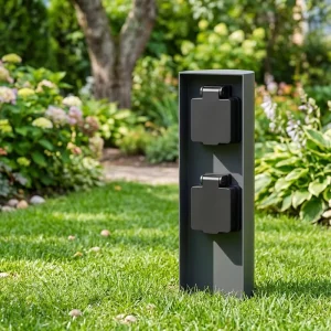 Aluminum LED Garden Pole Lamp with Socket IP44 Rated AC Powered Yard Light for Home Project Installation