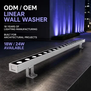 Aluminum LED Linear Wall Washer Light IP65 Waterproof with Heat Dissipation