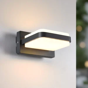 Aluminum LED Square Outdoor Indoor IP44 Up Down Black Modern Wall Light for Home Garden Stairs Bedroom Bedside Bathroom