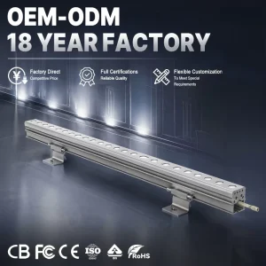 Aluminum Linear LED Wall Washer IP65 Waterproof Outdoor Light for Building Landscape Lighting