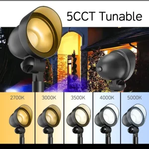 Aluminum Low Voltage LED Landscape Spotlights Available in 5CCT Tunable & RGBW Color Changing ETL Outdoor Garden Yard Light