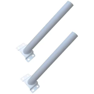 Aluminum Powder-Coated Single-Arm Outdoor Street Lamp Support Arm, 48MM 58MM Hoop Type, Wall-Mounted Solar Lamp