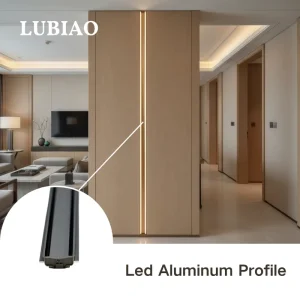 Aluminum Profile for 18mm Wall Panel Villa Staircase 40mm Wide Flush Brushed Gold Lighting Trim YB3003 31