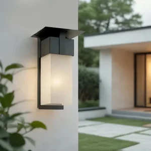 Aluminum Square Waterproof Wall Lamp Garden LED Exterior Sconce Outdoor Light Fixture 3000K Warm White 50000 Hours Lifespan