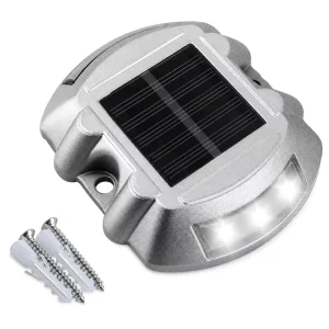 Aluminum Waterproof High Visibility 6 LED Lights Solar Street Pavement Marker Garden Deck Dock Floor Driveway Light