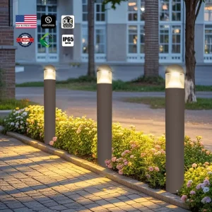 Aluminum Waterproof IP65 AC 30W-100W External Lawn Walkway Garden Path Outdoor Bollard Lights Dimmable 3000K Warm White