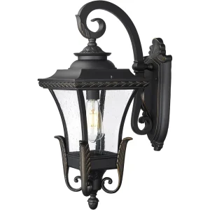 Aluminum Waterproof LED Elegant Vintage Styled Black Outdoor Wall Lamp for Garden and Villa with 2 Year Warranty