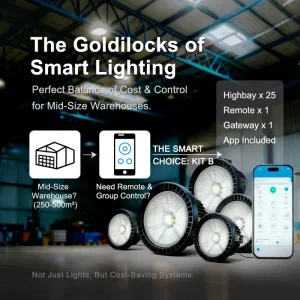 Amelech IP65 Smart High Bay Light Zigbee 3.0 High Brightness Motion Daylight Sensor IK08 Protection For Factory Use 5 Year