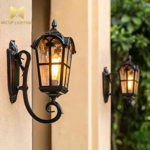 American Retro Style Outdoor Waterproof Wall Lamp IP65 Exterior Wall Light for Villa Entrance Garden Courtyard Balcony