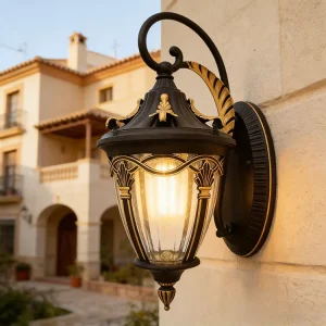 American Retro Wall-Mounted LED Garden Gate Lamp