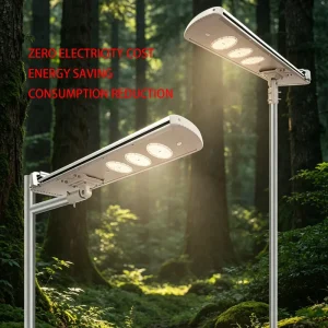Anti-Aging LED Solar Street Light with Stainless Steel Housing, Rainproof Motion Sensor, High CRI 90 for Roads, Squares and Parks