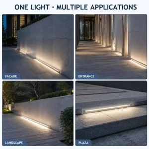 Anti-Corrosion DC24V Stainless Steel LED Inground Linear Light IP67 for Coffee Shop Outdoor Courtyard Landscape