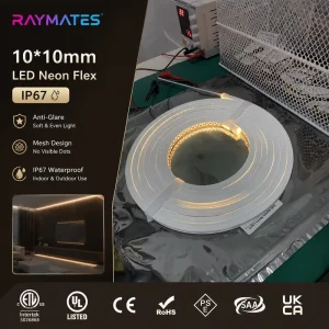 Anti dazzle 1010 Waterproof IP67 Outdoor Mesh Anti glare Neon Strip Light 10*10mm Flexible Emitting Silicone Signage Event