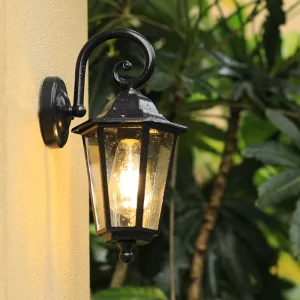 Antique Black IP65 Aluminum Outdoor Wall Lamp Mediterranean Style Garden LED Light