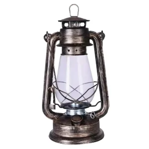 Antique Bronze Metal Hurricane Lantern Retro Camping Oil Lamp Portable Decorative Factory Supplier
