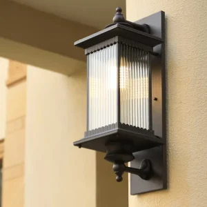 Antique Exterior Solar Wall Lights Aluminum Garden Mounted Lantern Waterproof Outdoor LED Wall Lighting Fixture