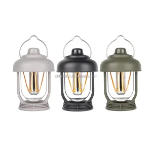 Antique-Style Rechargeable LED Camping Lantern Retro Tent Light for Outdoor Decor
