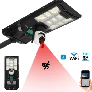 App Control Cctv WIFI 300w 500w Led Solar Street Light Cctv Camera 4g Integrated Solar Street Light with Cctv Camera Outdoor