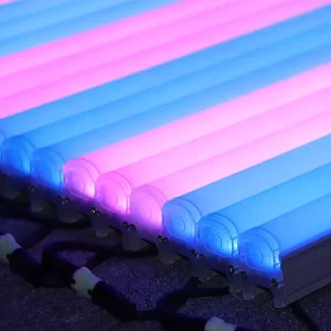 Architectural DC24V 12W IP66 Outline Media Wall Washer PC Body Addressable RGB LED Tube Facade Lighting