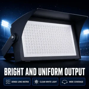 Architectural Grade 500W High Power COB LED Flood Light IP65 Weatherproof Aluminum Visor Shield Building Facade Lighting Fitting