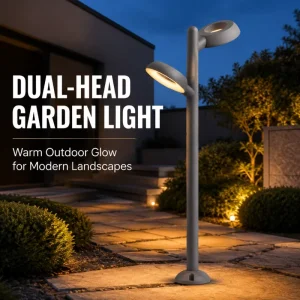 Architectural Hollow Ring LED Courtyard Light 24W 3000K AC85-260V Warm White IP65 Anti Rust Landscape Pole Lamp