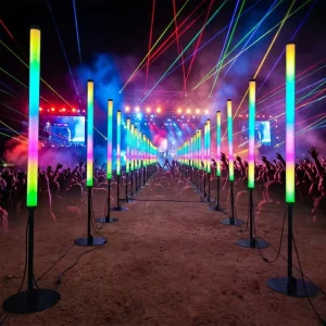 Artnet DMX512 Addressable RGB LED Pixel Tube Light IP65 Matrix Light 360 Degree Shadowless Floor Standing Lamp DC24V CRI80 Stage