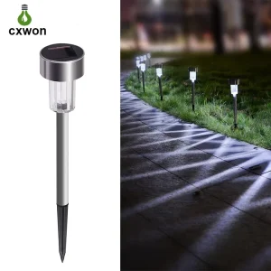 Auto Changing Color IP65 Small Portable Solar Stainless Steel LED Garden Lamp Outdoor Lighting