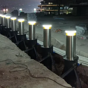 Automatic Electronic Bollard with LED CE Certified Hydraulic Rising Anti Collision Stainless Steel Road Management