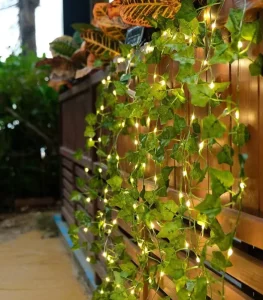 Autumn Indoor Outdoor Festival Decoration 2M 5M 10M LED Tree Shape Battery Powered Artificial Leaves Wall Hanging Leaf String