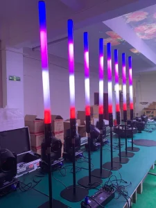 BT360 Outdoor Battery Tube 360 Degree RGB Stage Lights 8PS Packed with Power Case and 1.2M Length for Charging