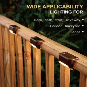 Balcony Waterproof Garden Solar Powered Fence Lights Outdoor Yard Deck LED Step Patio Stair Light