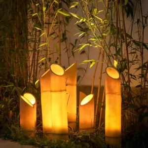 Bamboo-Style Stainless Steel LED Garden Pole Light, Waterproof, IP65, Outdoor Lawn Landscape Light