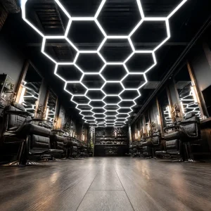 Barbershop Honeycomb Ceiling Lamp with Shadowless Illumination for Salon Interior