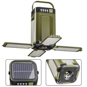 Battery Level Display Folding Tent Waterproof Outdoor Solar Charge Flashlight Rechargeable For Garden LED Camping Lantern