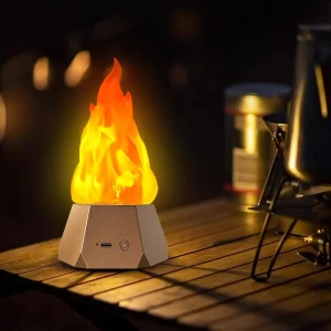 Battery-Powered Waterproof LED Artificial Flame Outdoor Camping Lantern