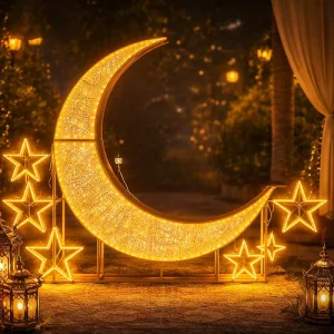 Big Moon Star Photo Spot Attraction Photo Spot Lighting High Brightness SMD LED for Commercial Plaza Display