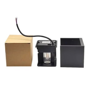 Black Aluminum IP65 Cube LED Up Down Wall Light with G9 2700K Warm Lights Replaceable Bulb
