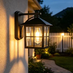 Black Aluminum Waterproof E27 Warm White Outdoor Wall Lamp Wall Sconce