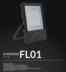 Black Blue Single Module LED Flood Light High Brightness Durable IP66 AC Street Lighting for Commercial