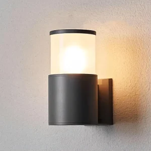 Black Grey Finish White Glass Shade Modern Up or Down Wall Lighting Fixture Exterior Wall Lamp Waterproof Outdoor Wall Light