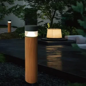 Black Outdoor LED Bollard Lawn Light 10W AC 100-277V PC Aluminum 140 x H700mm